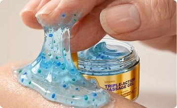 Applying a coin-sized amount of Kinzeno gel